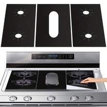 1 Set Of Reusable Insulated Stove Covers - Non Stick, Washable, Scratch Resistant Gas Stove Top Protector - Protects Burners, Kitchen Utensils, And Countertops - Easy To Clean, Durable Kitchen Accessories - 黑色 - 查看 6