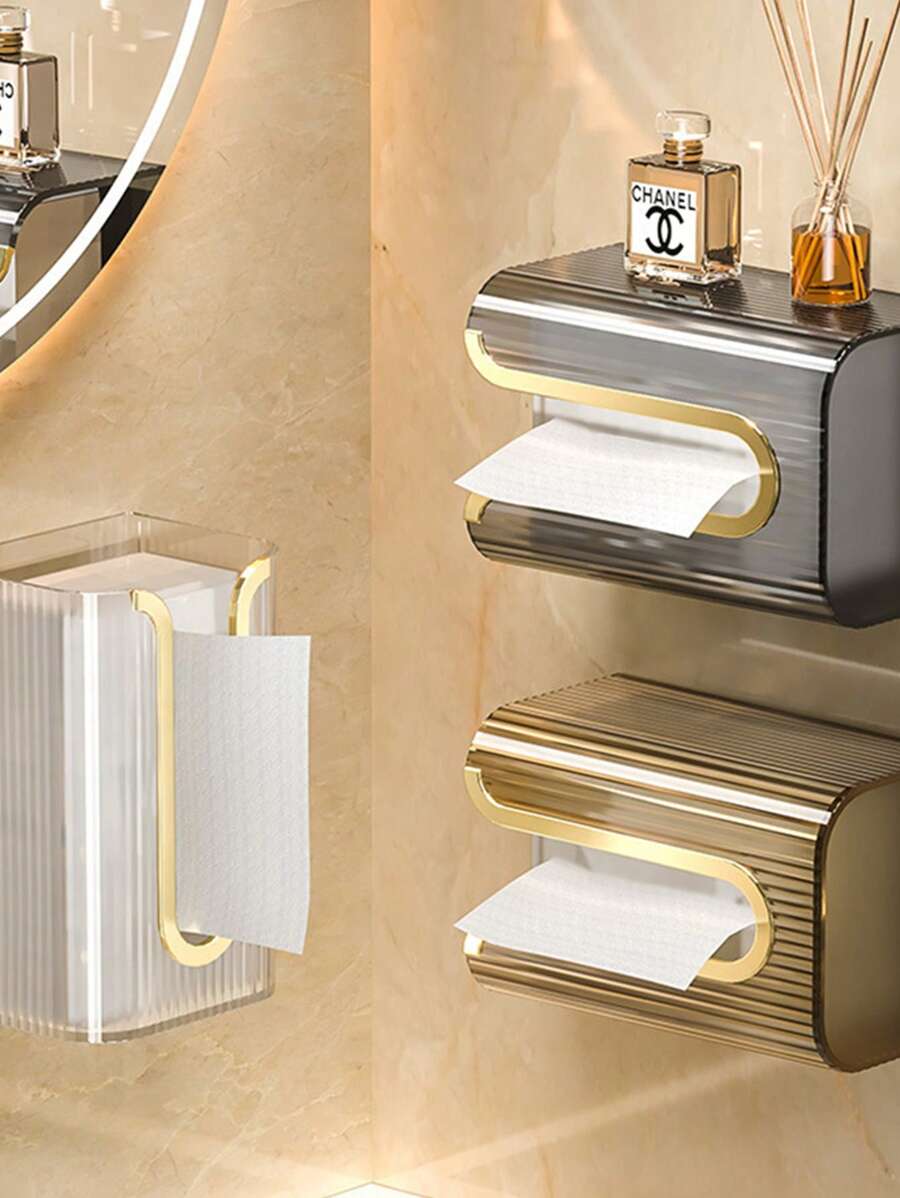 1 件壁挂式纸巾盒、厨房和浴室纸巾分配器、悬挂式纸巾架，无需钻孔