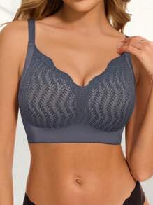 1pc Women's Soft Support Wireless Non-Padded Lift And Enhance Bra, Anti-Sagging, Seamless, Removable Cup