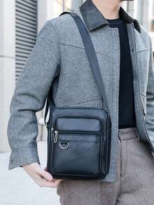 Torba męska, torba na ramię, torba męska, torba typu cross-body, torba ze skóry PU, torba biznesowa - Wielokolorowe - Zobacz 6