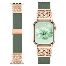 Pulseira trançada com nó celta glam e fivela magnética, compatível com Ultra 38 mm, 40 mm, 41 mm, 42 mm, 46 mm, 44 mm, 45 mm e 49 mm para mulheres e homens, pulseira trançada com design especial/pulseira elegante compatível com SE Ultra Watch Series 8/7/6/5/4/3/2/1, acessórios para relógio, presente para ela