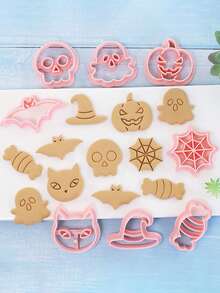 8pcs Halloween Cookie Cutter Set, Cartoon Mini Pumpkin Shape Dough Mold DIY Baking Pastry Tool - Cookie Cutters - View 4