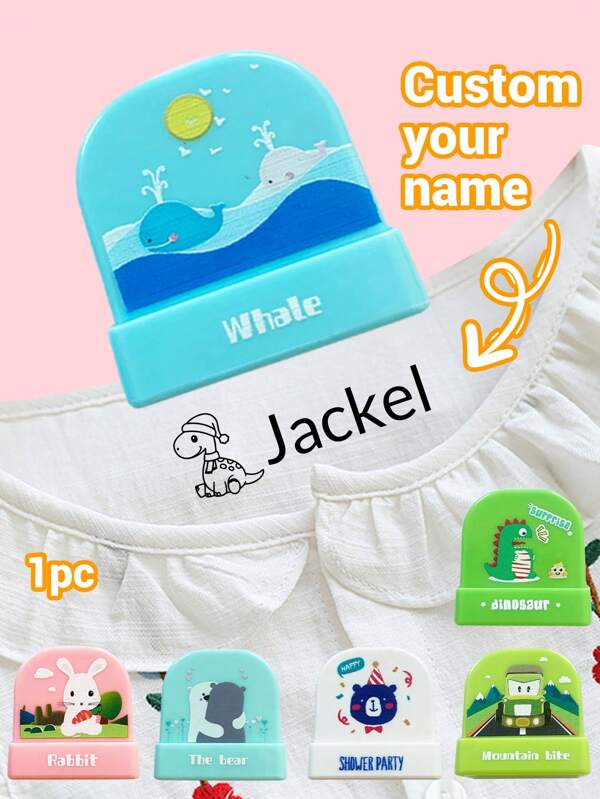 1pc Custom Name Stamp For Clothing Waterproof Back To School Supplies , The Name Stamp Personalized For Clothes ,Handwritten Signature Stamp,Personalized Clothing Stamps For Clothes, DIY Customized Cartoon Self Inking Name Seal Stamp For Business Use , Stationery Gift Waterproof,Compact,Seal,No-Iron,Reusable Cute,Adorable,Colorful Custom,Personalized,Unique Ideal For Him Her,Family,Friends,Home