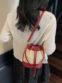 Trending High-Quality Fashionable, Elegant, Simple, Personalized, Versatile, Classic One Shoulder Crossbody Bucket Bag, Large Capacity, Suitable For Commute, Office, Date, Daily, Shopping, Afternoon Tea
