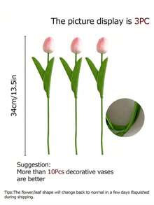 3 Tulpen Künstliche Blumen für Heim-Dekoration, Künstliche Blumen für Wohnzimmer und Schlafzimmer Dekoration, und Künstliche Blumen