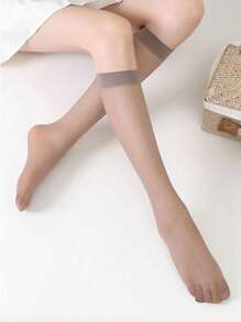 1 Paar ultraleichte, modische, minimalistische und hautfreundliche Kniestrümpfe für den Sommer