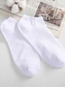 10 Pairs Of Black, White, Gray, And Thin Men's Sweat Absorbing Socks - Comfortable And Soft Solid Color Socks For Daily Use By Men And Women, Perfect For Business Travel And Vacation, Lightweight Ankle Socks - 白色 - 查看 6