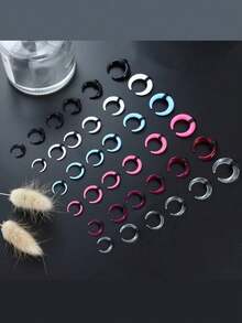 Milacolato 16G-6G Septum Pincher Tapers Rings Acrylic Stainless Steel Internally Threaded Spike Horseshoe Barbells Septum Pincher Nose Ear Cartilage Stretching Kit For Women Men - Nhiều màu - Xem 11