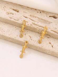 3 件不锈钢 3D 荆棘金属连接器吊坠创意饰品适用于 DIY 珠宝制作手工配件