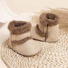 Simple Solid Color Infant Warm Boots, Casual Outdoor Comfortable Autumn/Winter