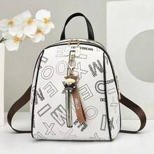 女士时尚背包 - 白色拼黃 - 查看 5