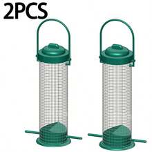 1 件户外悬挂式喂鸟器，塑料制成，无需电力或电池 - 适用于阳台和花园的野生鸟类喂食和饮水用品，360° 自动多孔喂鸟器 - 绿色盖子透明侧面监控，易于填充悬挂式户外野鸟引诱剂，适用于花园和后院，塑料材质，带多个喂食口的户外悬挂式食物分配器，耐候自动喂鸟器，花园装饰，易于填充和清洁 - 彩色 - 查看 17