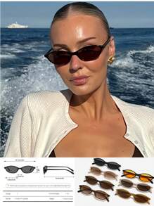 LANTEEM 1 Stück modische kleine ovale Rahmen Brille, vielseitig einsetzbar, Vintage Damen Brille als Reise, Urlaub und Strand Accessoire
