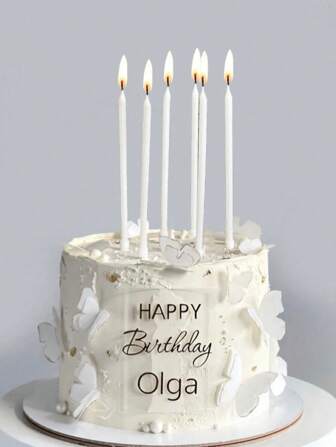 6pcs White Straight Taper Candles, High Quality Candles For Birthday Parties, Cakes, Weddings, Holidays