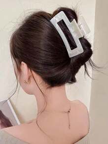 3pcs 10cm/3.94in Pink, White, Blue Large Square Water Wave Women Hair Clips, High Quality Elegant Minimalist Ombre Hair Accessories Suitable For Daily, Casual, Party, Work, Vacation, Face Washing, Makeup, Outfit Matching, All Seasons