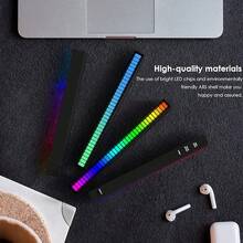 Hot Cool Soulpunk RGB Rechargeable Sound Control Light, Voice-Activated Pickup Music Rhythm Lights, Ambient Light, For Car, Gaming Room Decorations(4Pack) - 4Pack-Black(Ứng dụng) - Xem 2