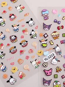 可爱三丽鸥美甲贴纸 5D 立体浮雕 3D 波恰可乐比美甲贴纸配饰