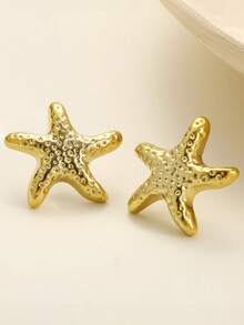 1 对时尚夏季海星几何耳环，适合女士度假、海滩和户外佩戴 - 彩色 - 查看 3