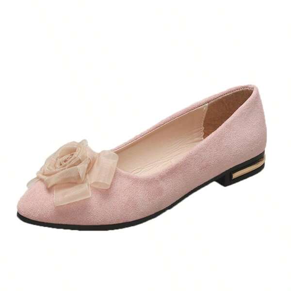 Sapatilhas de Bico Fino Slip-On Femininas, Sapatos Casuais Versáteis com Laço Combinam com Tudo, Modelo 2025 Novidade, Primavera e Outono