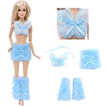 5 件套时尚娃娃服装，适合日常穿着，多巴胺色的衣服和裙子，蝴蝶结式迷你裙，JK 裙和合身迷你裙组合套装，适合 11.5 英寸/30 厘米 1:6 娃娃，娃娃服装的高端配饰（不包括娃娃本身）。 - 彩色 - 查看 8