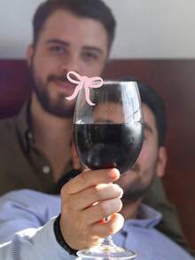 10 件蝴蝶结饮料标记、小饮料标签、亚克力标签、葡萄酒鸡尾酒杯装饰、杯盖、蝴蝶结派对礼品、生日婚礼单身派对新娘送礼会装饰