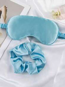 2 件套睡眠面罩和发圈套装，遮光，丝绸般质感，免压缩，学校，返校，旅行，旅行必需品，家居必需品，眼罩，睡眠面罩 - 彩色 - 查看 9