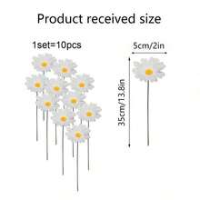 10pcs Spring Outdoor Ground Flower Decoration, Outdoor Garden Decor, Landscape Villa Fake Sunflower Grass Lawn Stakes, Yard Decor, Garden Ornaments