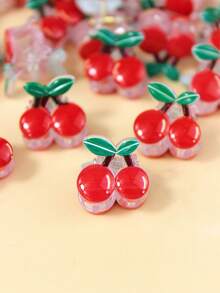 5/10/20 piezas Juego de pinzas para el cabello con diseño de cereza mini para niñas, adecuado para accesorios de cabello de uso diario - Multicolor - Ver 3
