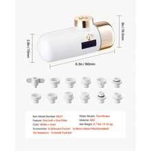 Skincare Water Filter, Faucet Mount Water Filters With Micro-Nano Bubble For Skin, Sink Tap Purifier, Removes Chlorine With 1 Filter, For Kitchen And Bathroom Faucets, White + Gold - 1 Filter White + Gold - View 7
