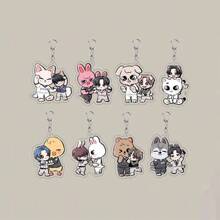 Sanrio 1 pezzo Portachiavi SKZOO, merchandise del gruppo idol coreano SKZ per fan, collezione creativa derivata, regalo per le vacanze per decorare borse, collezione premium, ideale per San Valentino, Natale, Eid Al-Adha
