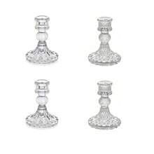 6pcs Palace Candle Holder, Transparent Candle Holders, Natural Crystal Design Candle Holders, Suitable For Home Tabletop Decoration, Candle Centerpiece, Wedding Decoration, Romantic Dinner Candles, Birthday Party, Festival