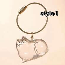 1pc/6pcs Cat Hair Keepsake Memorial Capsule - Transparent Gacha Ball Keychain Pendant For Preserving Beloved Kitty Fur - Pet Loss Remembrance Gift For Cat Lovers