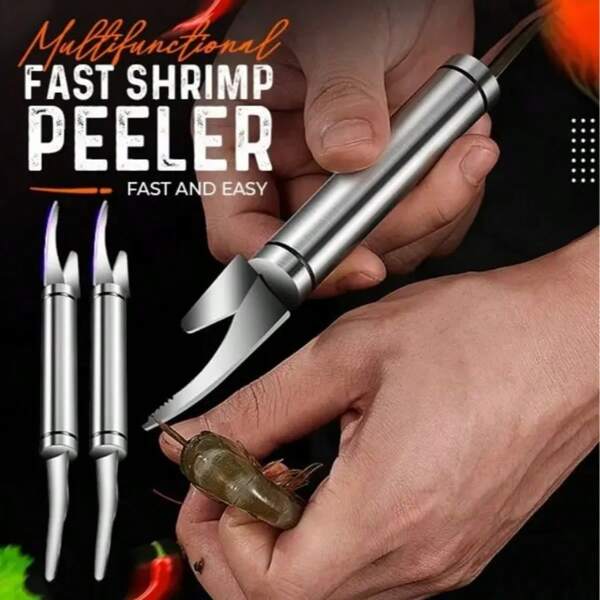 Stainless Steel 6-In-1 Fish Knife, Multifunctional Shrimp Quick Peeling Machine, Kitchen Tool, Cutting, Scraping, Digging Knife, Shrimp Development Tool, Ergonomic Handle, Seafood Peeler, Shrimp Cleaning Knife, Meat Processing Kitchen Utensils