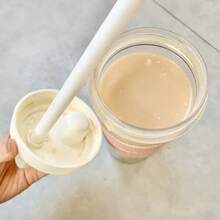 1个，850毫升/28.74盎司，防漏吸嘴阀，抗摔抗冲击，PC材质，珍珠奶茶杯，时尚，三色可选（灰色/粉色/绿色），圣诞节礼物，新年礼物，音乐节赠品，马拉松能量补给，健身房奶茶伴侣， - 彩色 - 查看 5