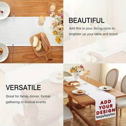 1 pieza Bandera de mesa personalizada | Decoraciones de mesa personalizadas, adecuadas para bodas, cumpleaños, Navidad, San Valentín, ferias comerciales y fiestas, accesorios de mesa personalizados | Adornos de mesa vibrantes | Lencería de mesa duradera