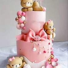 1 Peça Topper de Bolo de Ursinho, Decoração de Bolo, Miniatura de Ursinho, Boneca Miniatura de Ursinho Fofinho para Decoração de Bolo, Adequado para Uso em Festas, Chás de Bebê, Aniversários, Casamentos e Decorações de Bolo.
