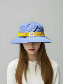 1 pièce Chapeau seau blocs de couleurs pour hommes, chapeau seau de mode pour protection contre le soleil, idéal pour les sorties, les voyages, la plage et les fêtes au printemps et en automne