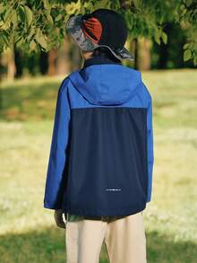 Balabala Bộ áo khoác ngoài trời chống thấm nước cho bé trai 2025 Lớp chống gió mới - tông màu xanh - Xem 3