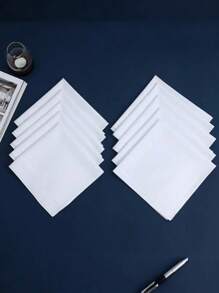 10 Packs Of Pure Color Classic Polyester Absorbent Handkerchiefs, Soft And Comfortable For All Seasons, Small Square Handkerchiefs For Elderly Women To Wipe Sweat, Gifts For Good Friends