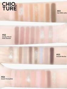 CHIOTURE 9色多功能眼影盘持久不脱妆珠光闪光章多色眼影学生实惠，非常适合万圣节和晚间活动 - 04 Sweet Honeydew - 查看 10