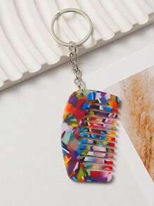 1 pieza Llavero creativo con peine de moda, llavero con peine mini de material de acetato elegante, llavero con peine portátil y sin estática, accesorio de regalo para el día festivo, amigo, decoración para bolso, teléfono, llaves de coche, accesorios de coche, gótico Y2k