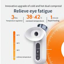 Tragbarer Augen-Dampfapparat, Erhitzte Augen-Maske, Multifunktions-Augen-Befeuchtungsapparat mit 3 einstellbaren Temperaturen und 2 Nebeleinstellungen für Zuhause und unterwegs