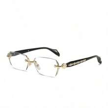 New Chrome Heart Cox Ucker Square Frame Metal HD Anti-Blue Light Glasses, Reading And Computer Game Goggles, Daily Use Glasses For Men And Women - A - 查看 5