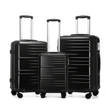 Hard Shell Suitcase PC ABS With TSA Lock Lightweight Spinner Luggage 20 Inch Cabin Bag 24 28 Inch Check In Trolley Case Or 3 Piece Set For Travel - Black - View 3