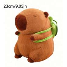 Capibara de peluche con tortuga en la espalda regalo original y divertido para navidad cumpleaños y fiestas accesorio adorable decoración habitación diseño suave y especial - Marrón - Ver 7