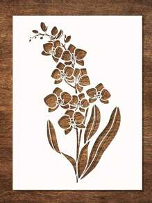 1pc Reusable Orchid Flower Stencil 6x8 - Suitable For Fabric, Tattoo Stencil,Henna Stencils,Art Supplies,Painting, Wood, Glass, And DIY Crafts. Perfect For Wall Art, T-Shirts, Home Decor, Paintings, Handicrafts, Ideal For Painting, Spray Painting, And Graffiti. Milky White PET Painting Templates, School Supplies,Back To School