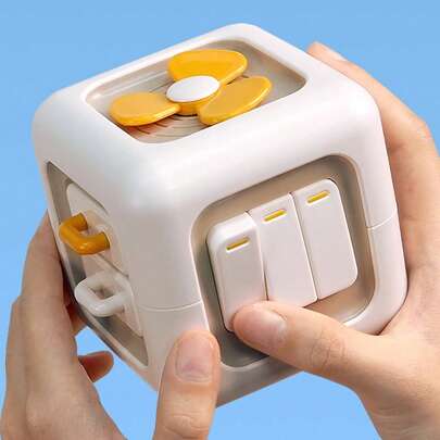 6合1蒙特梭利立方体玩具感官忙碌板婴儿练习技能抽屉立方体坐立不安教育玩具适合男孩女孩学校，学生，文具，学校用品，蒙特梭利玩具，忙碌板，蒙特梭利