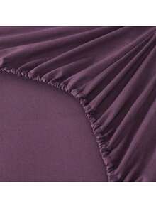 4PCS Cooling Luxury Hotel Sheet Set - 15'' Deep Pockets, Shrink & Fade Resistant With Embroidered Pillowcases | Fitted Sheet + Flat Sheet For Summer Bedding - Dark Purple - 查看 4