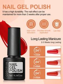 coscelia 32pcs/Set 7ml Gel Nail Polish Kit, Includes UV Lamp And USB Nail Drill, Autumn/Winter Colors With Red, Gold, Silver Glitter, Base Coat And Matte Top Coat, Suitable For Women To DIY Nail Salon At Home - Multicolor - View 5