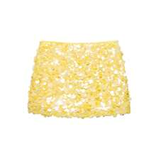 ZEVITY Women Beaded Knit Mini Skirt QUN1409 - Yellow - View 1